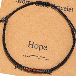 "HOPE" Morse Code Bracelets w/Adjustable String Inspirational Messages